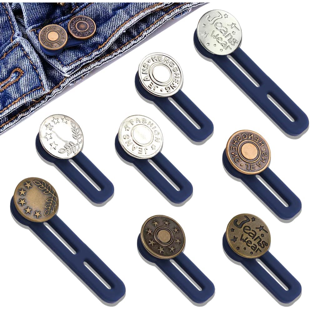 Ukuran Pinggang Tombol Yang Dapat Dilepas Aksesoris Tombol Logam Extender Untuk Celana Jeans Ditarik Pinggang Waistband Expander Retractable Metal Jeans Buttons