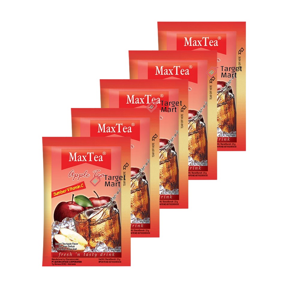 

5PCS MaxTea Apple Tea Minuman Serbuk Teh Rasa Apel Tinggi Vitamin C