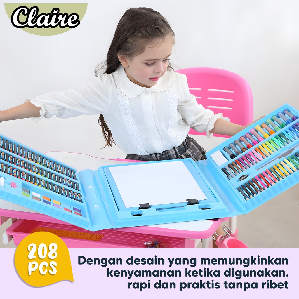 Set Art / Crayon Set 208pcs / Krayon Mewarnai Anak 208pcs / Pensil Warna Set 208pcs