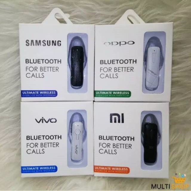 Headset Bluetooth / Wireless For Samsung Oppo Vivo Xiaomi - OPPO, Hitam