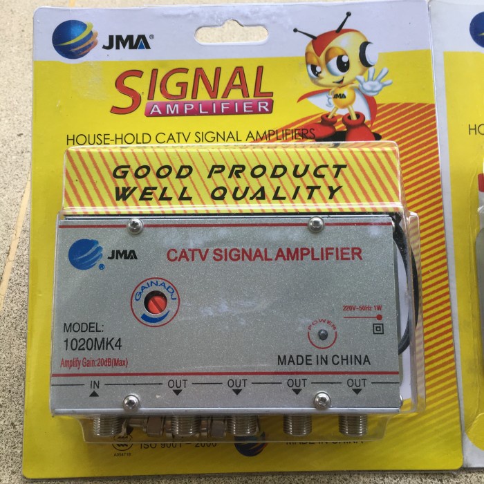 BOOSTER ANTENA TV SPLITTER SIGNAL AMPLIFIER 4 WAY 20 DB JMA-1020MK4