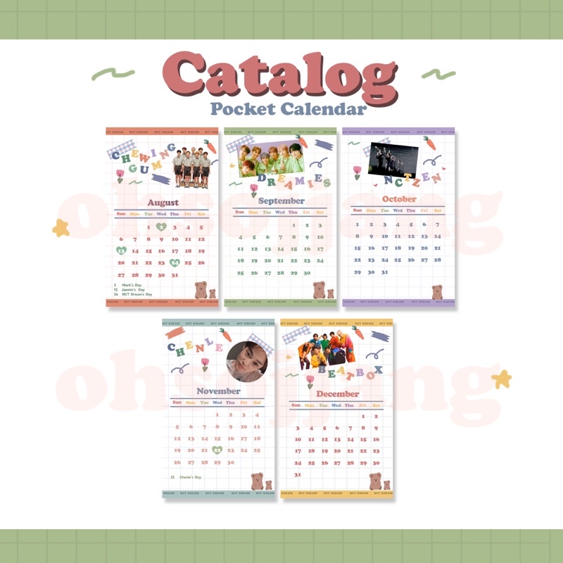 NCT DREAM MINI POCKET CALENDER 2023 SET SEASON GREETING NCTZEN PHOTOCARD STICKER KEYRING