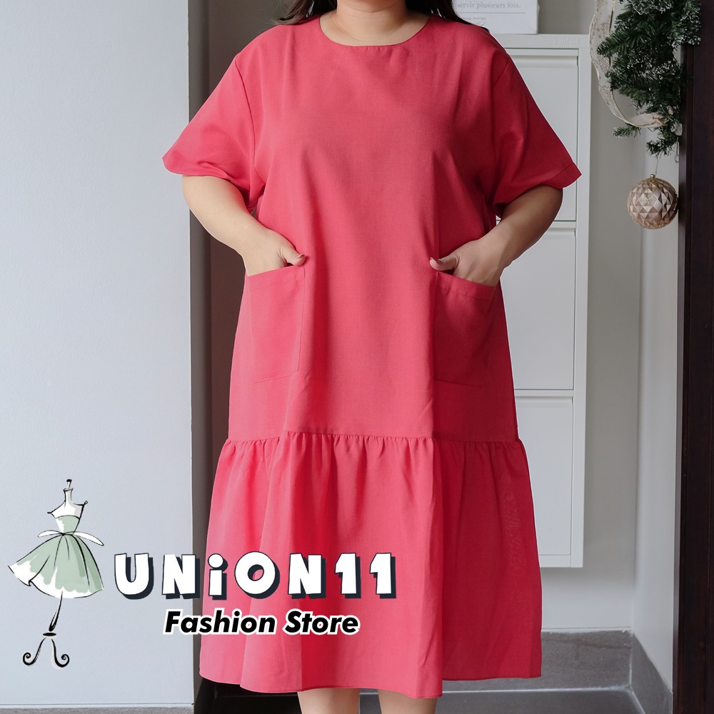 UNION11 - DRESS JUMBO WANITA LD 130 / BAJU JUMBO WANITA / MAXI BIGSIZE WANITA / DRESS JUMBO WANITA MUAT BB 100 KG SUBIN