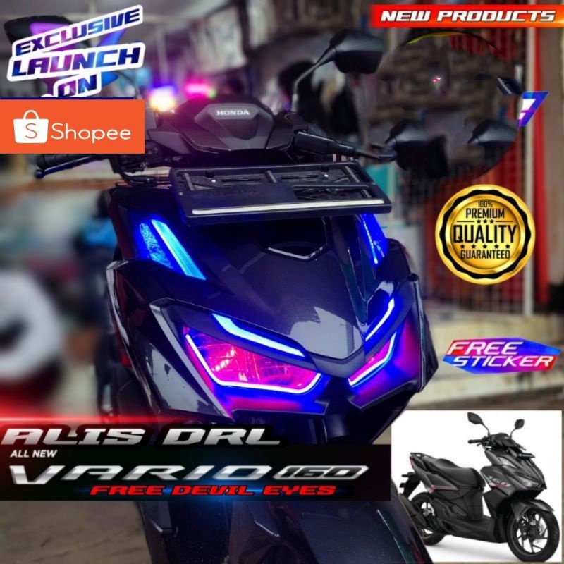 LAMPU ALIS DRL NEW VARIO 160 TERBARU 2022 BONUS DEVIL EYES LAMPU DEPAN