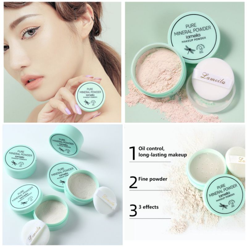 Lameila Pure Mineral Powder Make Up Bedak Tabur