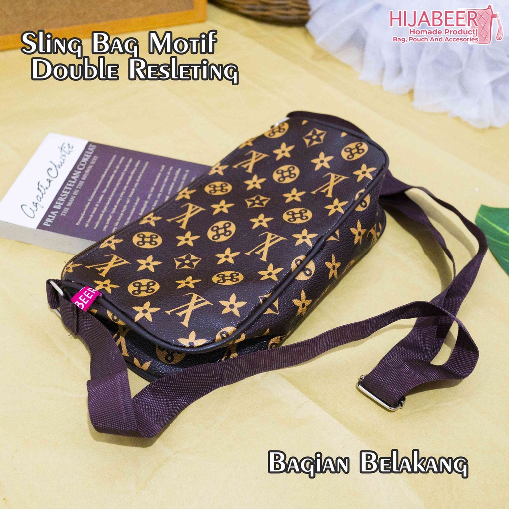 Tas Selempang Wanita Motif - Sling bag Motif Double Resleting - tas selempang