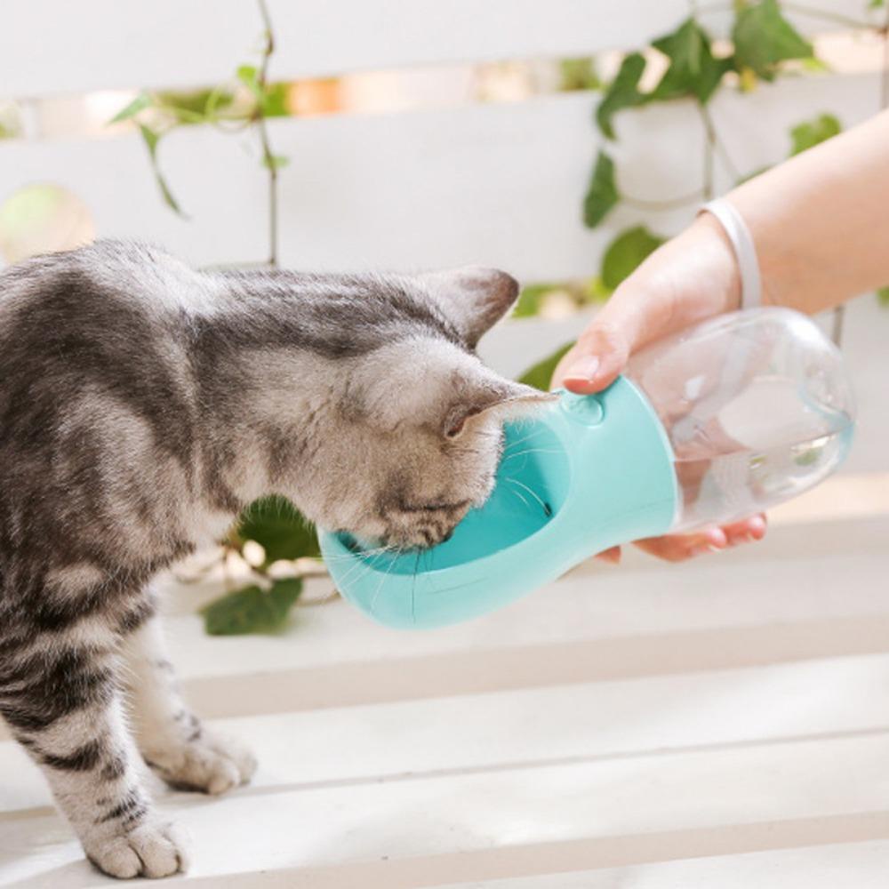 [Elegan] Botol Air Minum Anjing Portable Untuk Berjalan Hiking Dengan Penyimpanan Pets Feeder Bowl