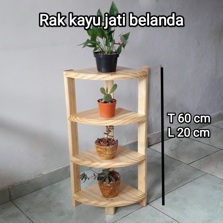 Rak kayu serbaguna tinggi 60 cm