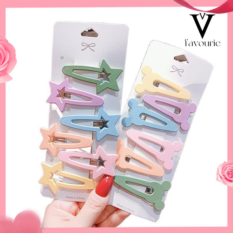 COD6 PCS Sederhana Temperamen Jepit Rambut Gadis Sisi Poni Jepit Rambut Rusak Rambut Permen Klip Warna-FA