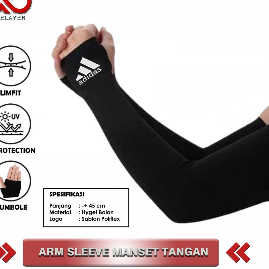 ソ Arm Sleeve Deker Manset Mangset Tangan Pria Wanita Unisex Panjang Olahraga Volly Futsal ░