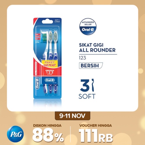 Oral-B Sikat Gigi All Rounder 123 Clean Soft 3s Image 2