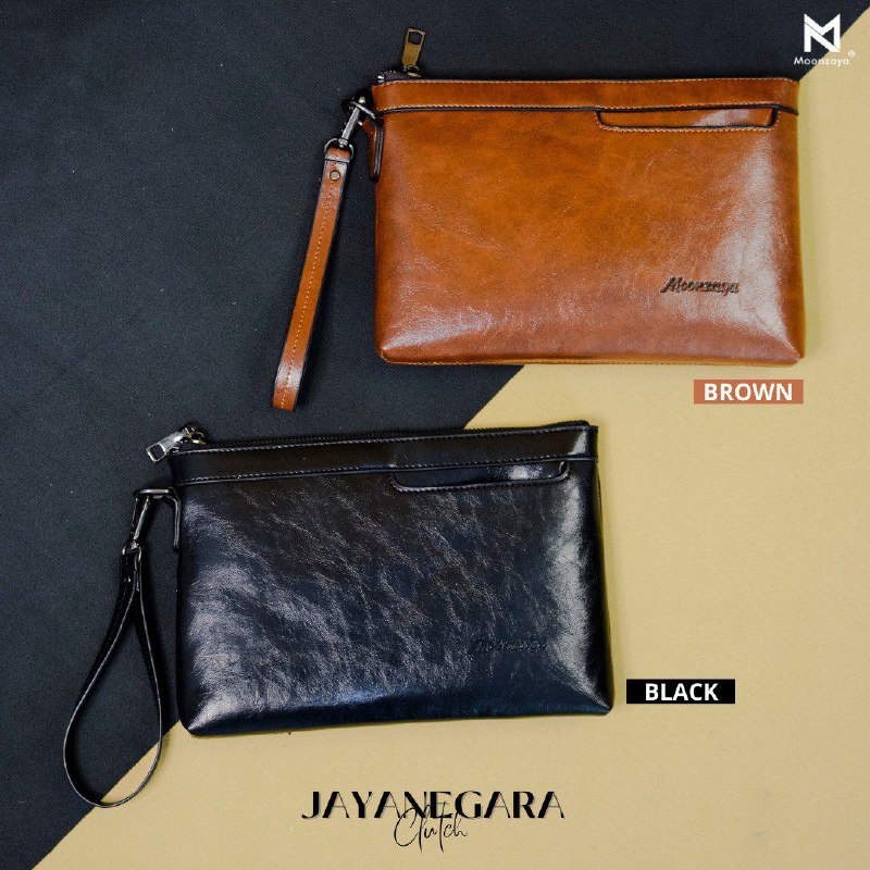 Clutch Bag Pria Waterproof Vintage Brown & Black JAYANEGARA by Moonzaya Tas Tangan Pria