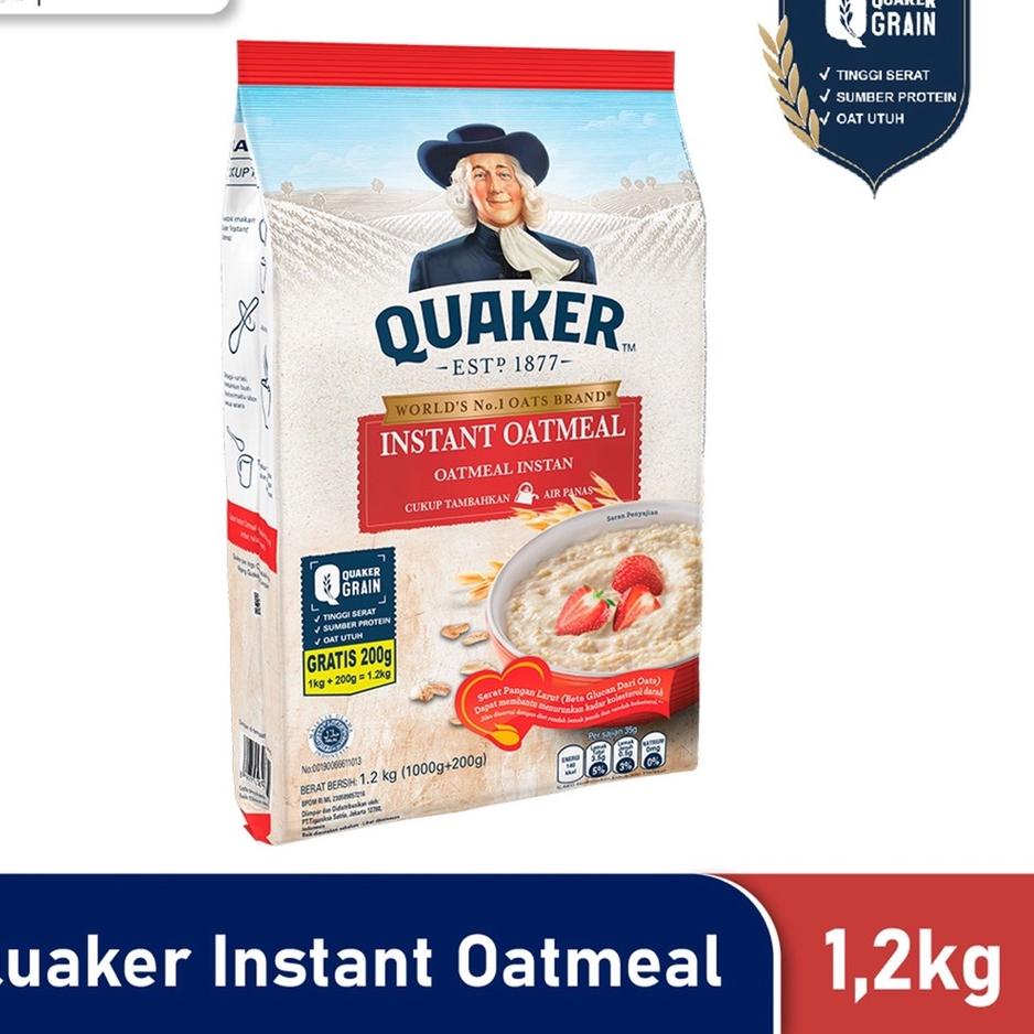 

[PRODUK PP99I] November 2025 Quaker Oatmeal Instant 1.2kg / 1200gram / Quakers Oatmeal 1200gr /Quaker 1,2kg/1200 ZT9