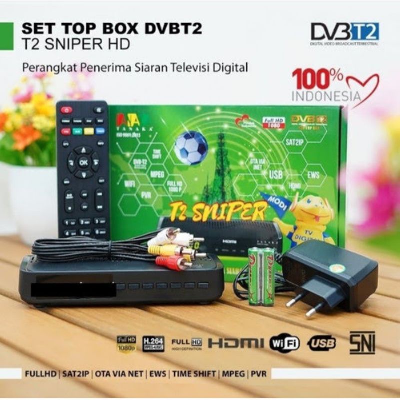 Set Top Box STB Digital Tanaka T2 Sniper Bisa Tv tabung atau LCD LED