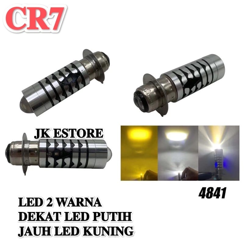 Lampu Utama Motor Led H6 AC DC Model Laser Lampu Dekat LED Putih Lampu Jauh LED Kuning Plus Lampu Se
