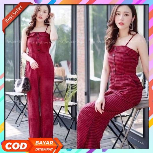 Jumpsuit Wanita Korean Style Pendek Jeans Terbaru 2022 Baju Kodok Jumbo Panjang Dewasa Ootd Overall 
