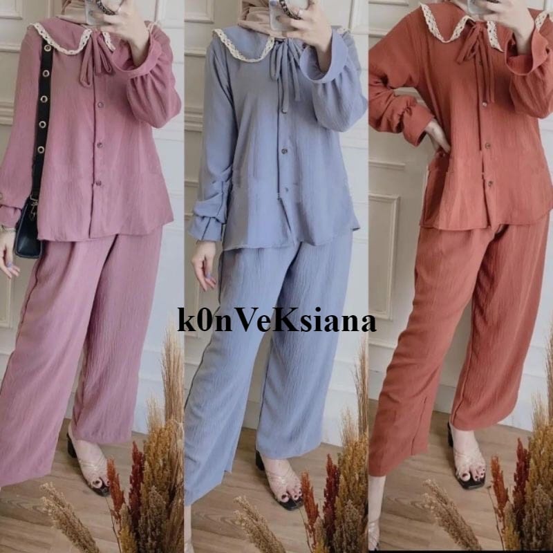 One Set Rayon Polos  / Setelan Rayon polos Zefa