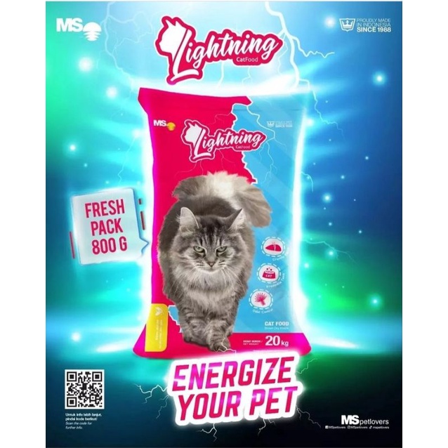 Lightning Cat Food 800gr-Makanan Kucing Lightning 800gr