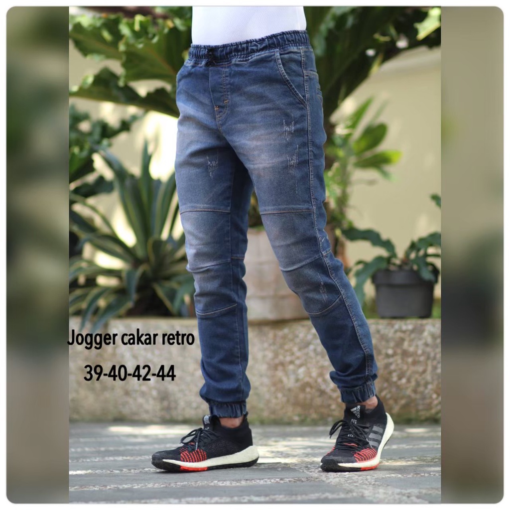 CELANA JEANS JOGGER BIKERS / JOGGER JEANS PRIA ORIGINAL UKURAN 28-38