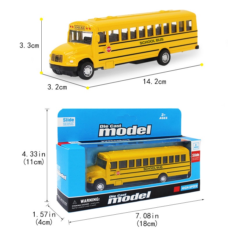 IMPOR DIECAST MAINAN MOBIL ANAK SCHOOL BUS LAGU COCO MELON BAHAN METAL ABS