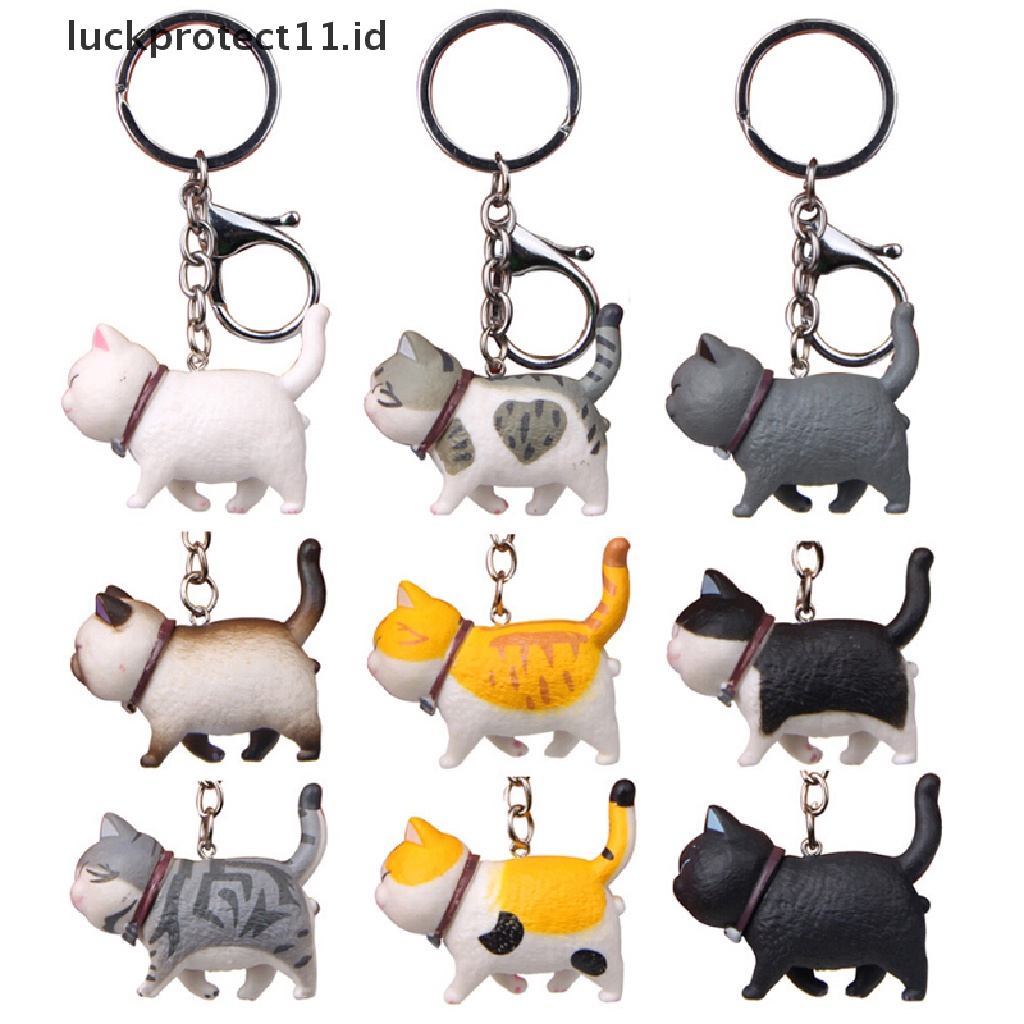 /Fashion Hot// Fashion// New Lovely Cat Kitten Keychain Keyring Handbag Liontin Ornamen Mainan Anak Hadiah.