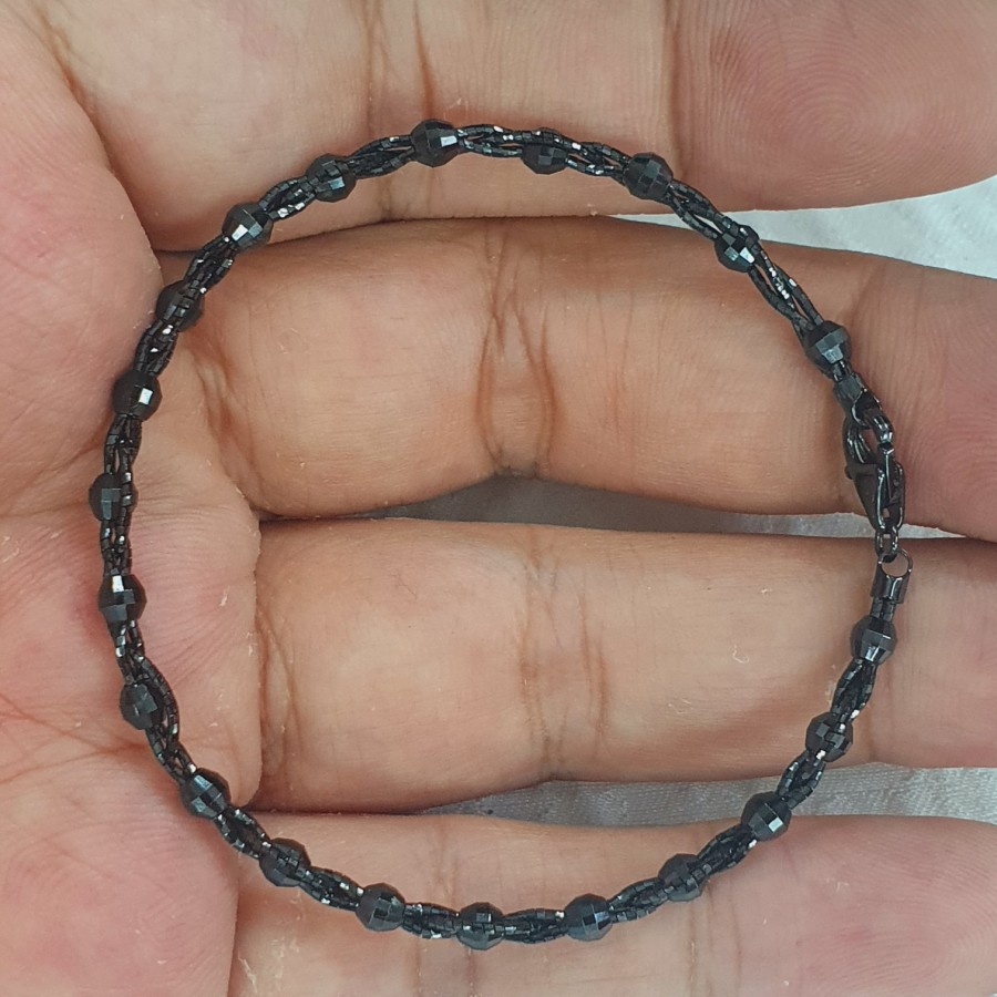 gelang kepang model pro italy botoran black gold emas 75 % 750 75% 17k