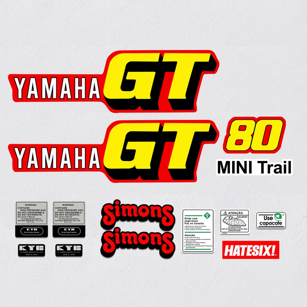 Sticker Decal Yamaha GT80 GT 80 1979 Minitrail Hatesix