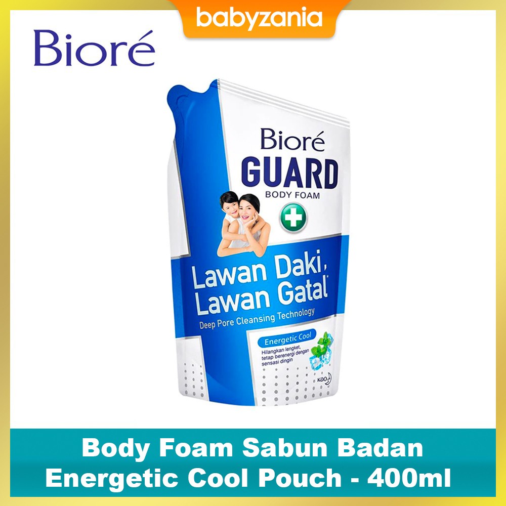 Biore Body Foam Sabun Badan Energetic Cool Pouch - 400ml