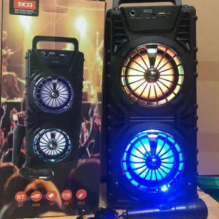 Ready Stock speaker Bluetooth SK 33 + mic high quality / speaker aktif SK 33 free mic high bass - MM