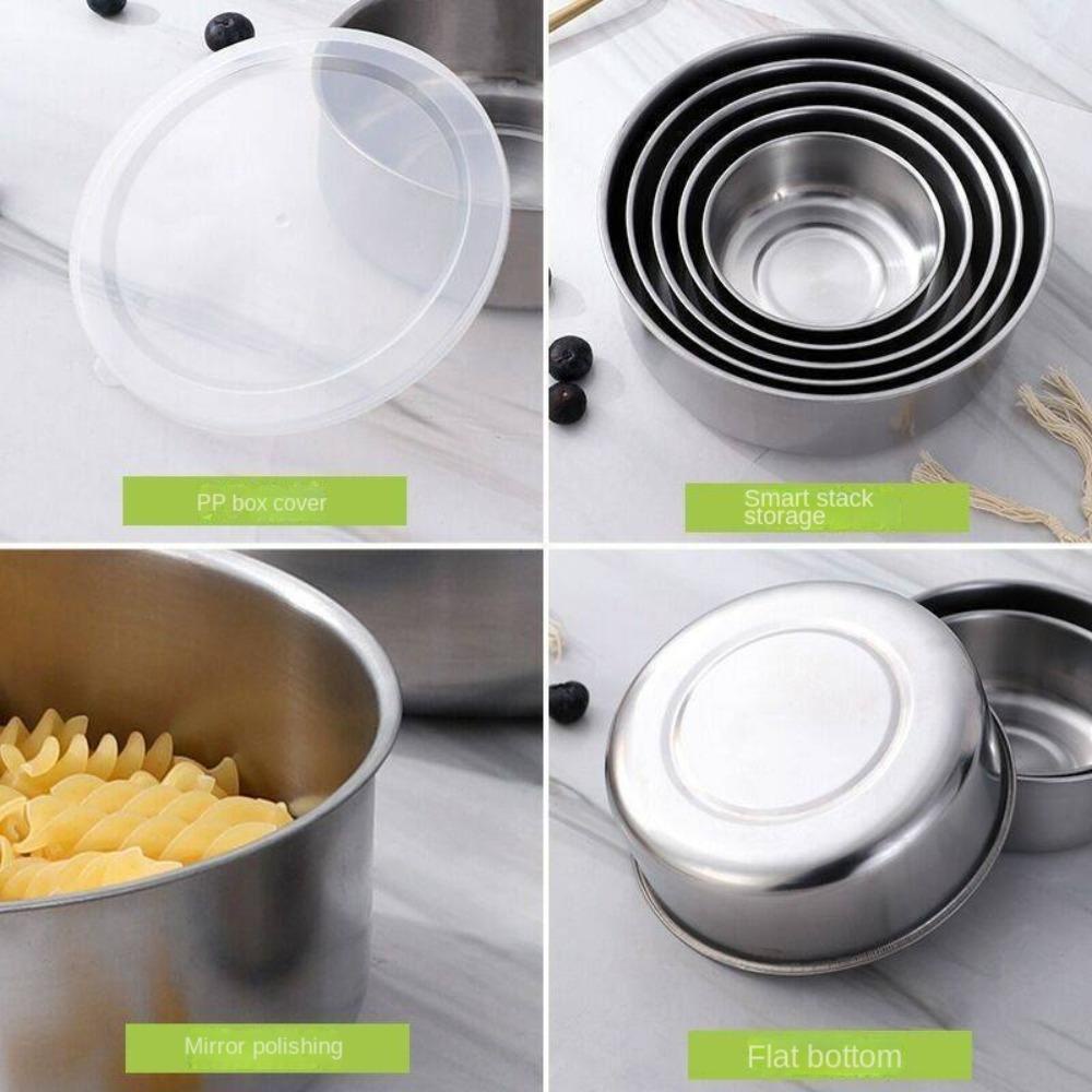 R-FLOWER Mixing Bowl Home Untuk Masak Wadah Makanan Whisking Salad Bowl Set Stainless Steel