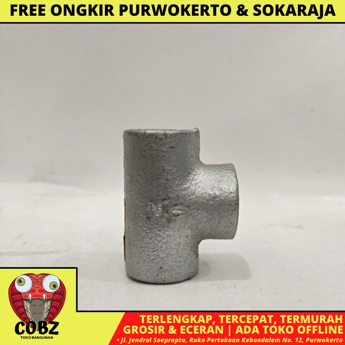 G TEE SAMBUNGAN PIPA 1/2 INCH BESI