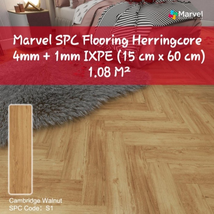 Tag Lantai Spc Herringbone Marvel Klik 5Mm Setara Almaflor