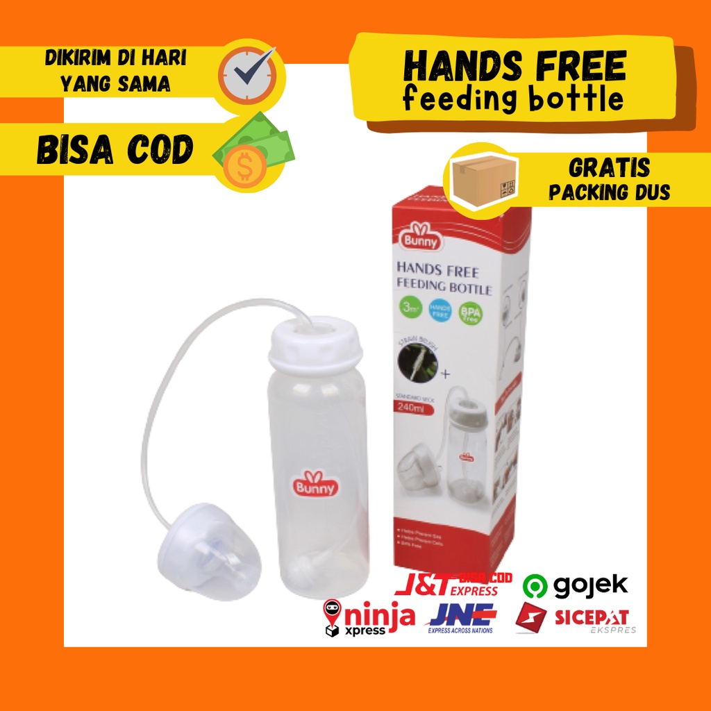 Hands Free Feeding Bottle Lusty Bunny Handsfree Botol Susu Formula Asi Bayi Anak Balita
