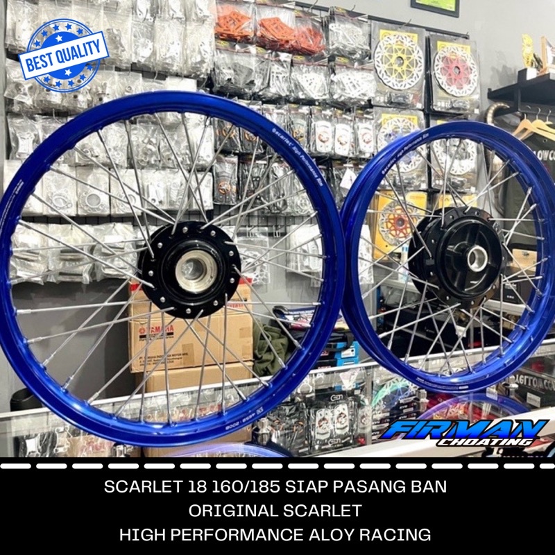 Velk set rx king scarlet biru ring 18x160 18x185 (Sepaket siap pasang ban)