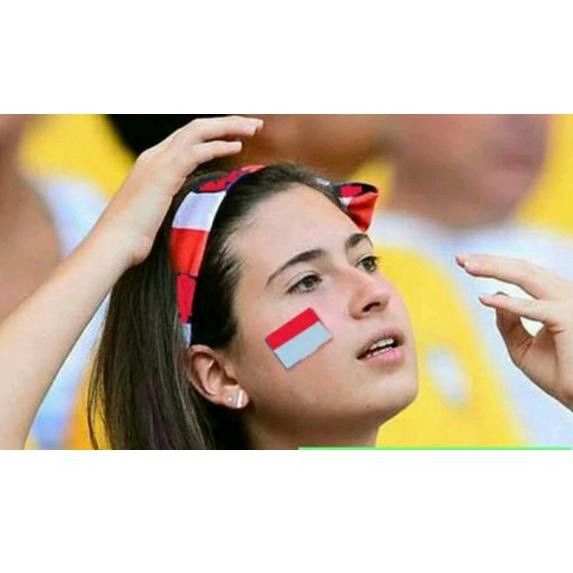 

(H-R9R☎) Sticker Pipi Merah Putih ISI 100PCS | Tempelan Pipi Bendera TERMURAH paling laris