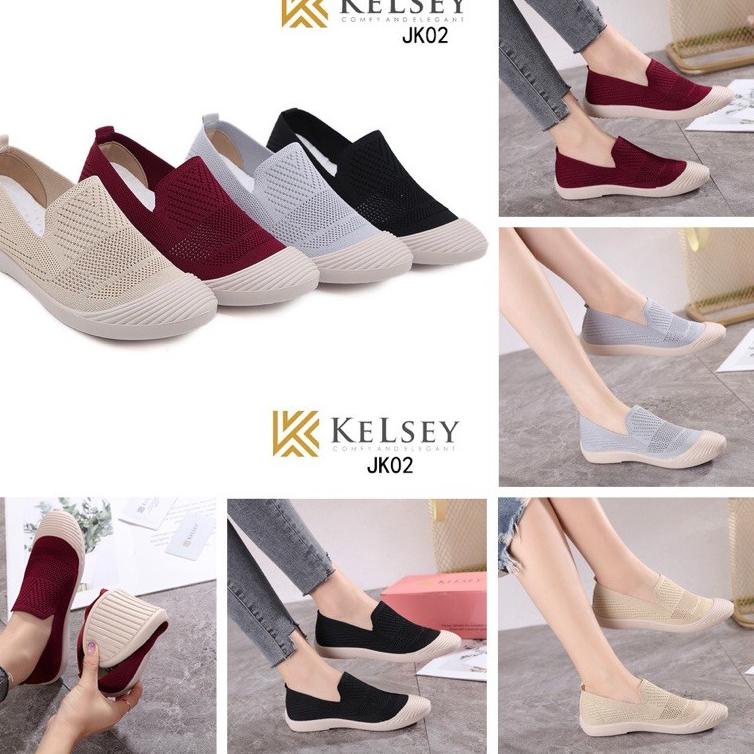 Termurah RESTOCK  RESTOCK NICOLE SEPATU FLAT SHOES WANITA FLYKNIT KELSEY JK02