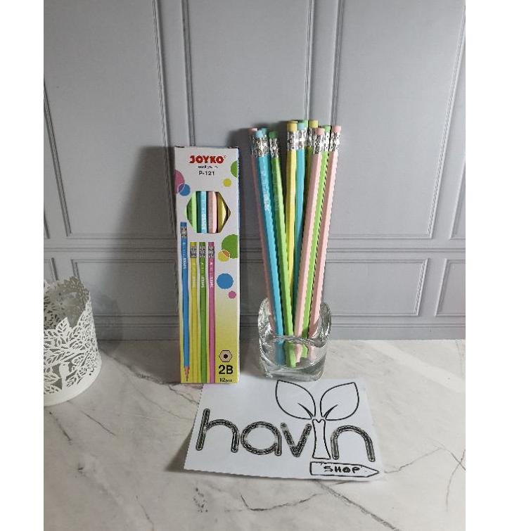 

[KODE PRODUK LPV0A3959] (12pc) pensil Joyko 2B P-121 warna pastel/pencil pastel color