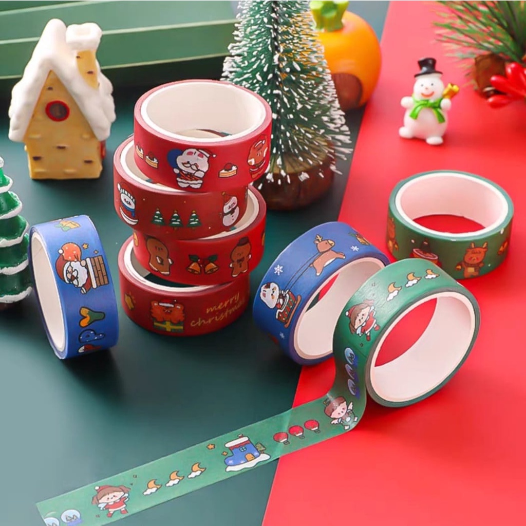 

Sticker Bento Korea Cake Selotip Washi Tape Stiker Buku edisi Natal
