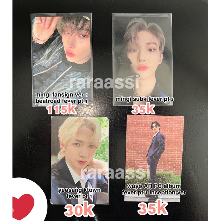 PC ATEEZ MINGI (beatroad, subk) YEOSANG (ktown) WOOYOUNG (AR fever pt 1)