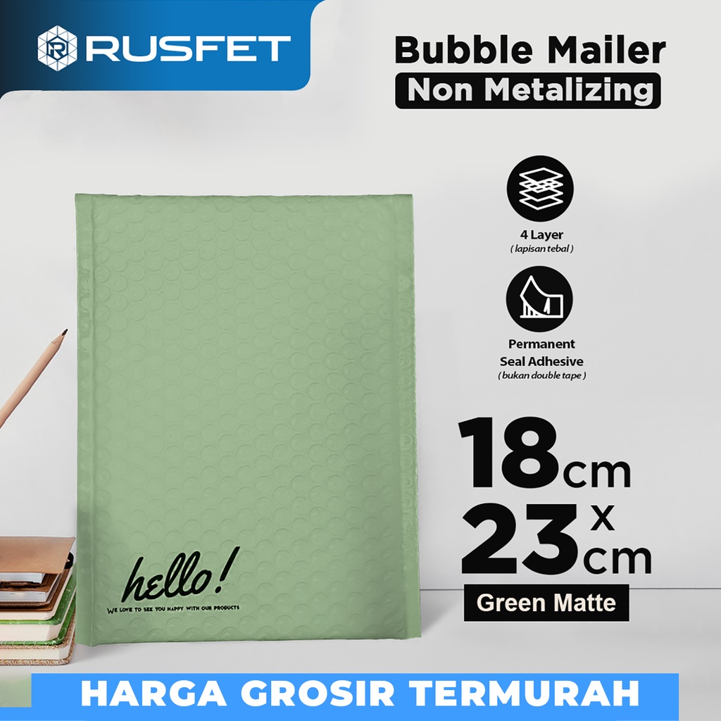 

Amplop Bubble Mailer Green 18x23cm BUBBLE WRAP ENVELOPE RUSFET