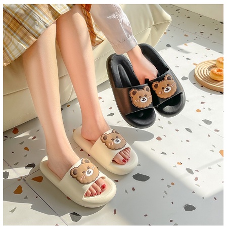 S1051 Sandal Motif Bear / Sandal Cute / Sandal Beruang / Sandal Slop / Sandal Rumah / Sandal Empuk