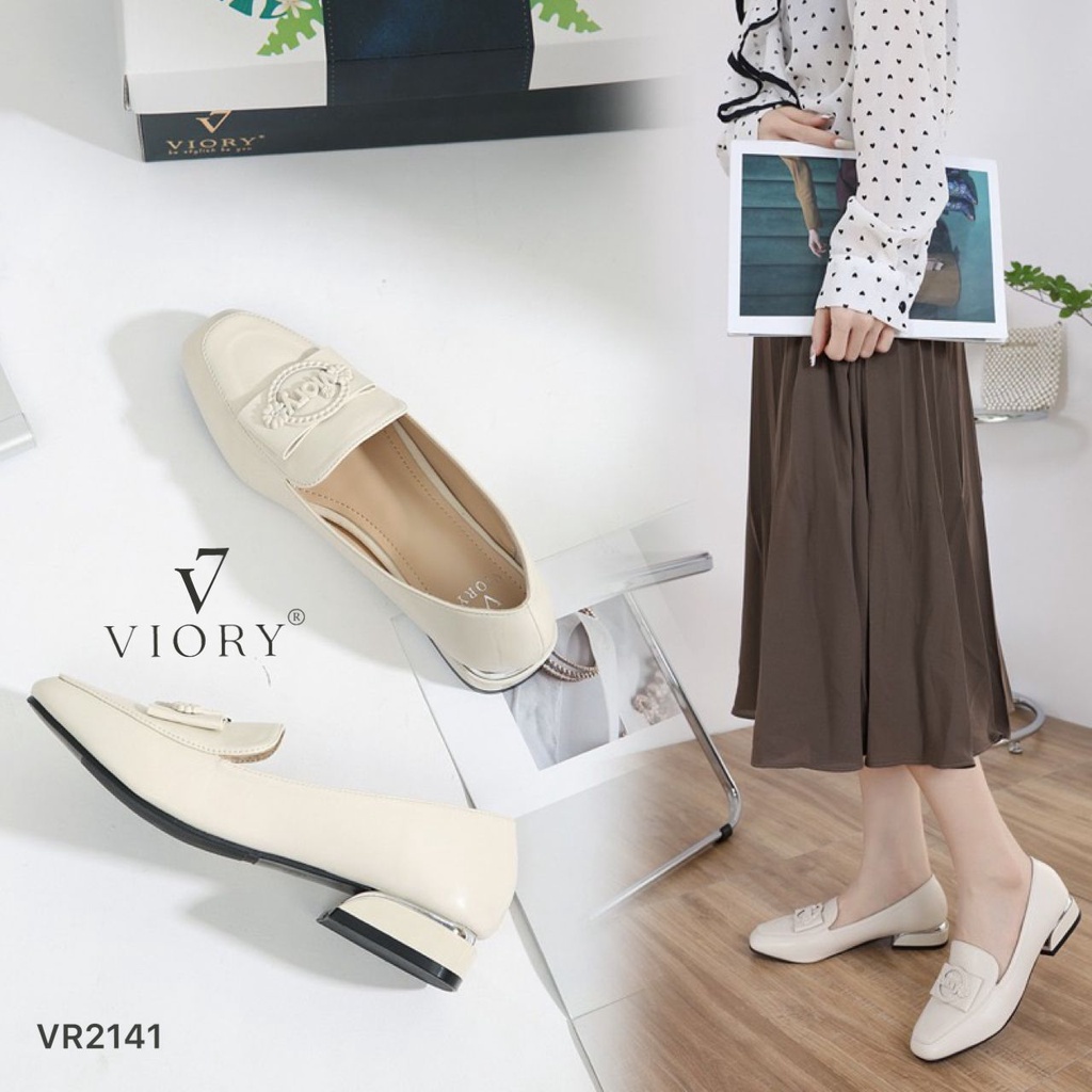 VIORY Sepatu Loafers Block Heels Shoes #VR2141 ORIGINAL