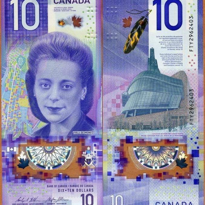 Canada 10 Dollars 2018 Polymer, Viola Desmond