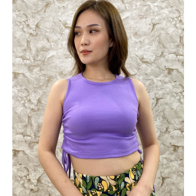 CAVALU Tank Top Korea Serut Korean Knit Crop Top 145