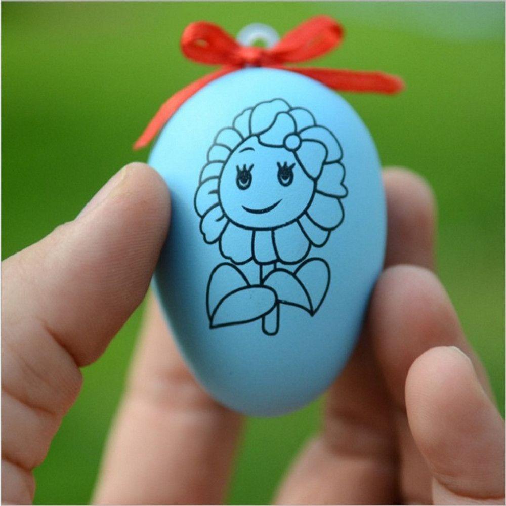 Preva1/10set (style random) Hadiah Telur Paskah DIY eggshell Plastik