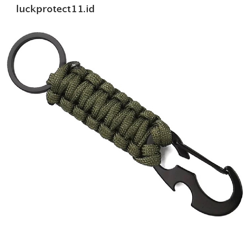 /Fashion Hot// Fashion// Outdoor Camping Carabinar Paracord Gantungan Kunci Tali Klip Pengait Pembuka Botol Camo.