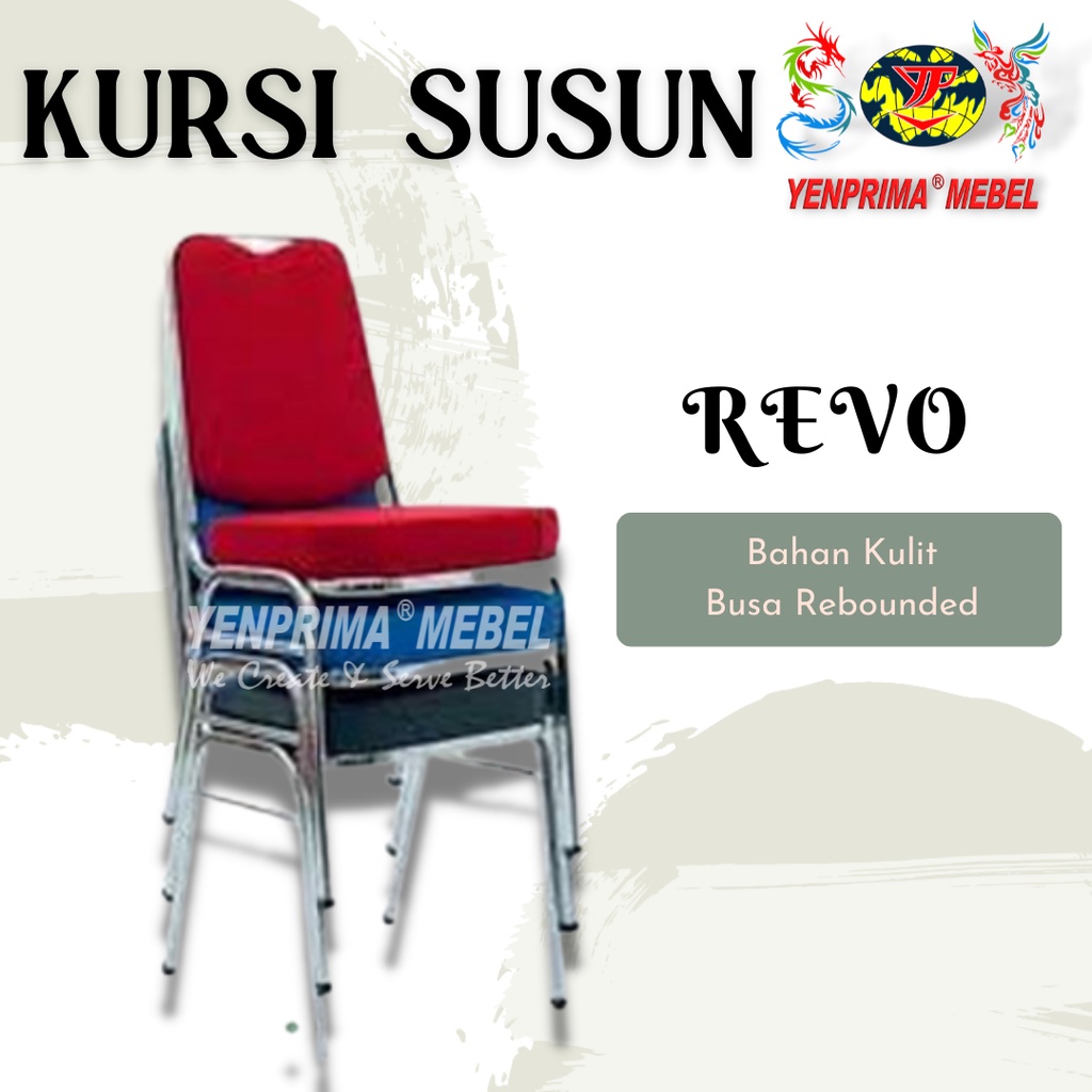 NEW Kursi Susun Revo kain Hitam / Kursi Susun / Kursi Kantor