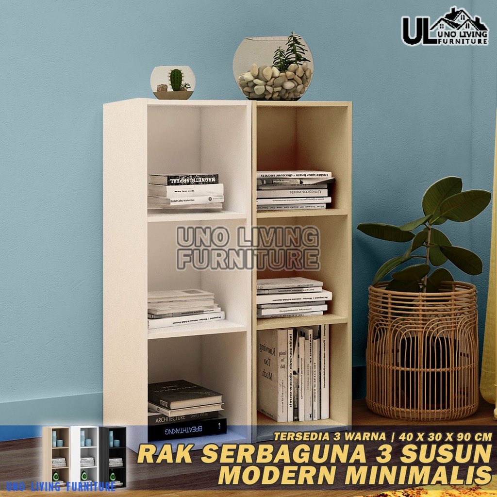 Jual Rak Buku Serbaguna 3 Susun Lemari Buku Rsg 3 Susun Rak Serbaguna Rak Sepatu Rak Kayu Rak 0647