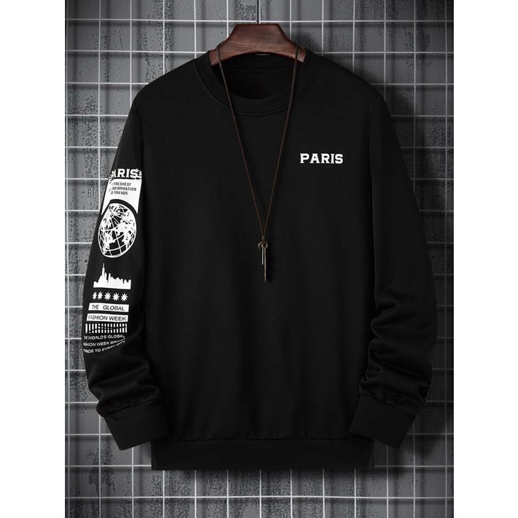 PARIS Sweatshirt Basic II Sweater Crewneck Print DTF II Sz M - XL Anak &amp; Dewasa ( Pria &amp; Wanita )