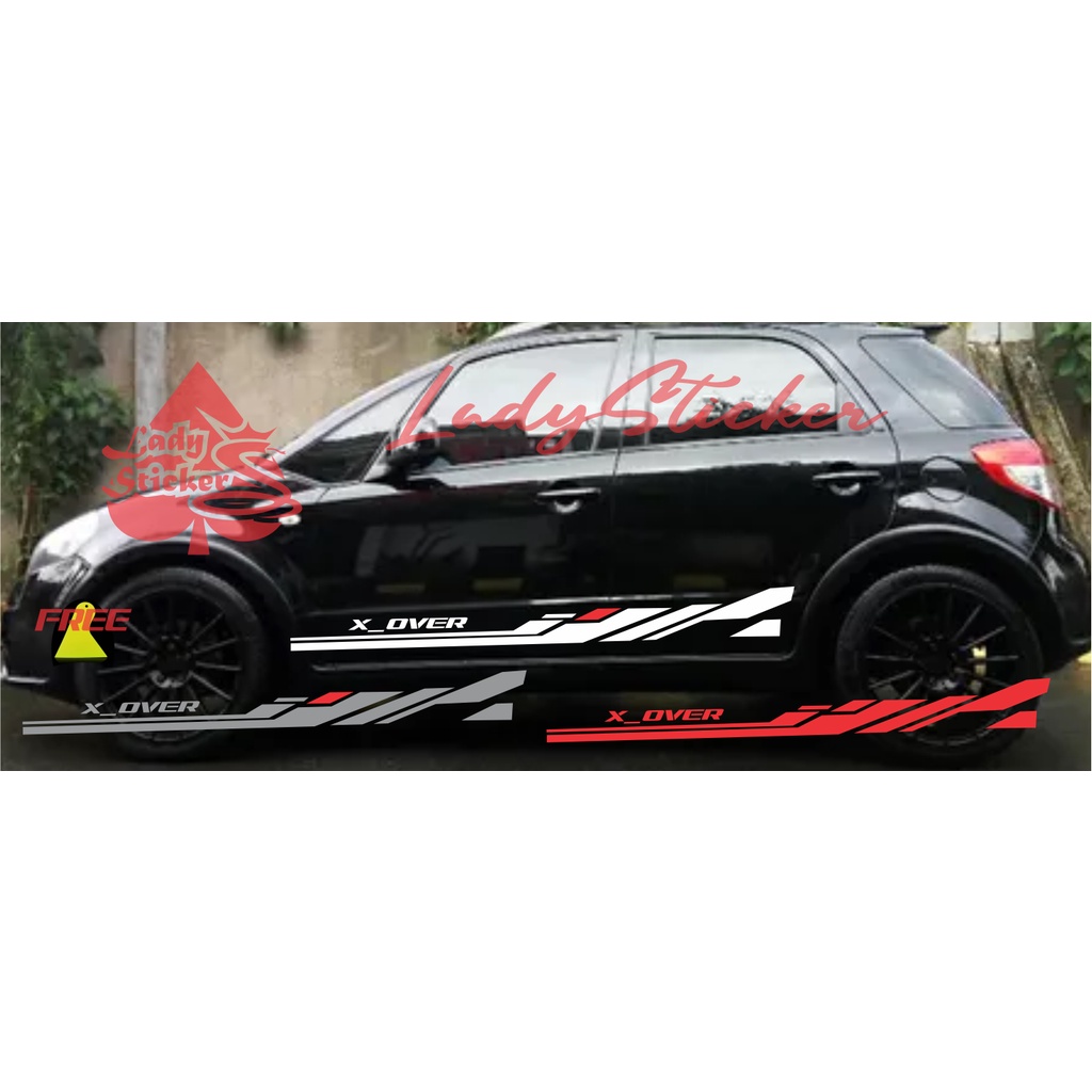 striping sticker mobil x-over sticker list samping mobil suzuki x-over